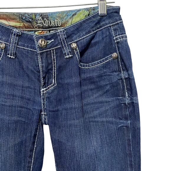 Adiktd y2k Embroidered Embellished Grunge Low-Rise Skinny Jeans - Picture 6 of 15